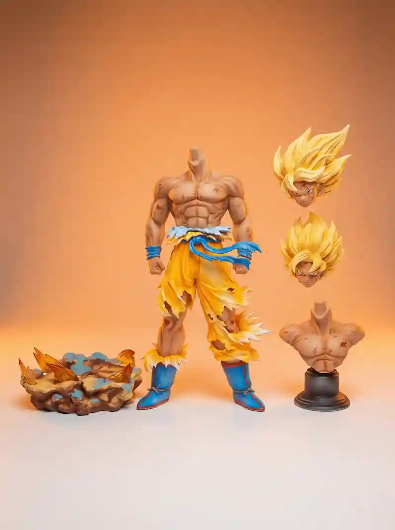 Figura Goku Super Saiyan Namek de Dragon Ball Z — detalle de la pose de combate, Mundo-Z